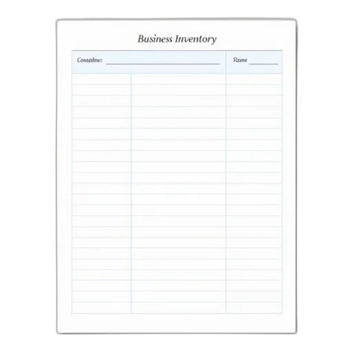 printable, business, inventory, form transparent PNG cut-out
