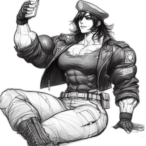 jacket, weapon, hat, concept art, comic book art, cyberpunk, cartoon, strong transparent PNG cut-out