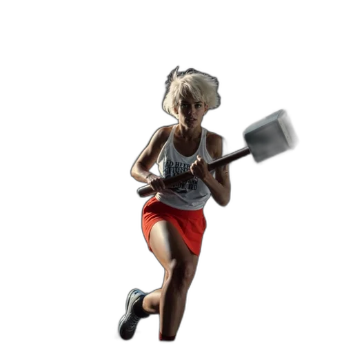 weapon, staff, 3d render, concept art, pixel art, photorealistic, woman, athletic transparent PNG cut-out