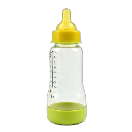 bottle, yellow, green, baby, cap, base, has, clear transparent PNG cut-out