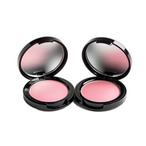 jewelry, two, identical, black, silver, compact, powder, containers transparent PNG cut-out