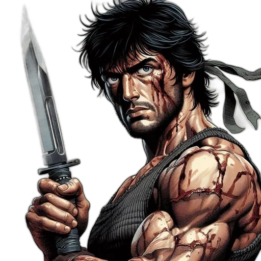 weapon, sword, comic book art, concept art, fantasy art, pixel art, muscular, bloodied transparent PNG cut-out