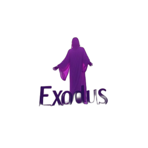 vaporwave, fantasy art, 3d render, pixel art, word, exodus, middle, purple transparent PNG cut-out