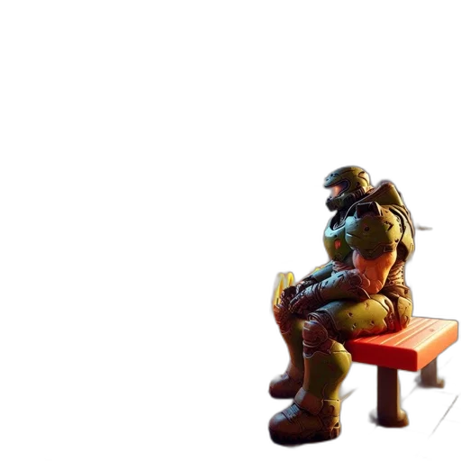 furniture, robot, weapon, staff, 3d render, concept art, pixel art, photorealistic transparent PNG cut-out