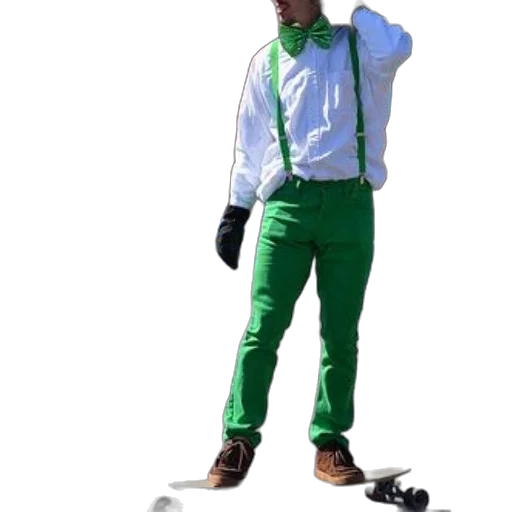 jacket, staff, robot, hat, 3d render, concept art, green, neon transparent PNG cut-out