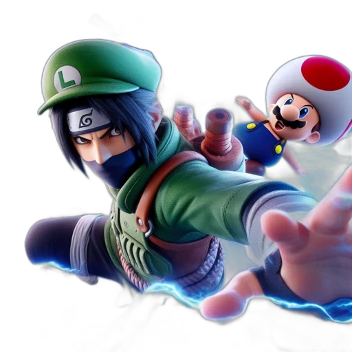 weapon, concept art, 3d render, two, animated, characters, one, green transparent PNG cut-out