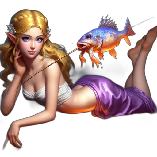 fantasy art, concept art, pixel art, photorealistic, underwater, pastel, fairytale, scene transparent PNG cut-out