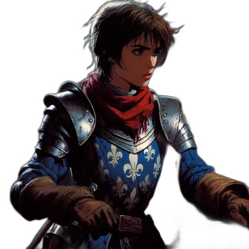 jacket, sword, staff, weapon, concept art, fantasy art, comic book art, pixel art transparent PNG cut-out
