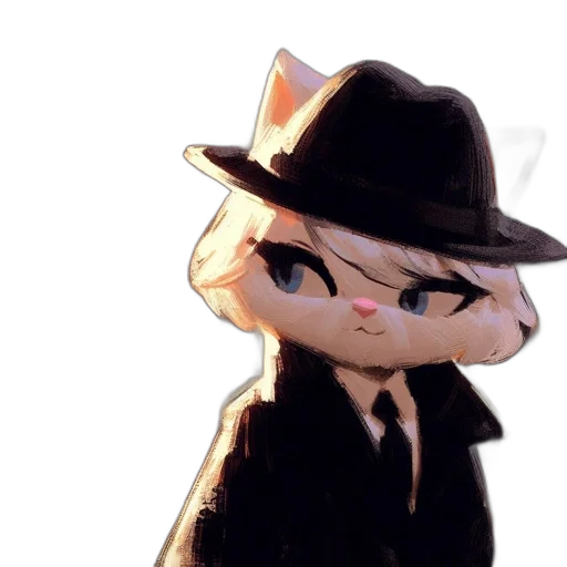 hat, staff, mask, animal, cartoon, concept art, anime, watercolor transparent PNG cut-out