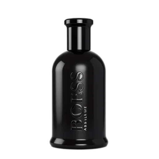 bottle, black, hugo, boss, absolute, fragrance, silver, cap transparent PNG cut-out