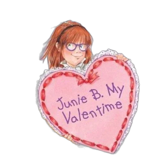 cartoon, anime, cover, junie, valentine, features, girl, holding transparent PNG cut-out