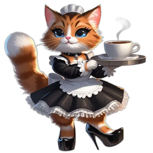 staff, dress, 3d render, concept art, fantasy art, photorealistic, anthropomorphic, feline transparent PNG cut-out