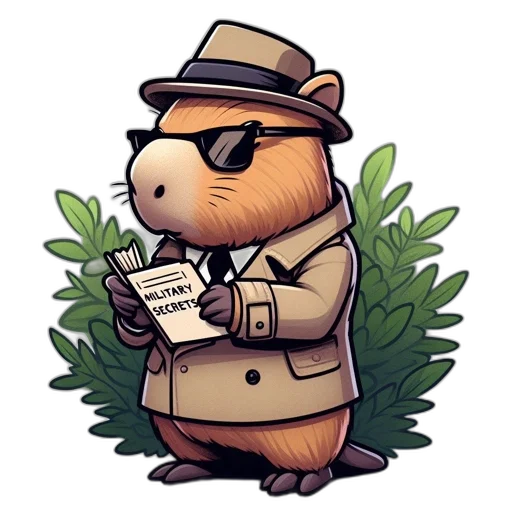 staff, concept art, cartoon, pixel art, comic book art, anthropomorphic, hamster, character transparent PNG cut-out