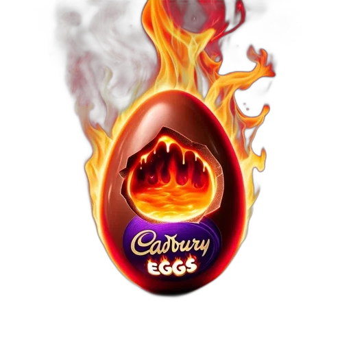 food, photorealistic, 3d render, concept art, cadbury, eggs, features, cracking transparent PNG cut-out