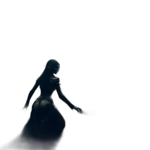 dress, creature, mask, hair, concept art, fantasy art, 3d render, pixel art transparent PNG cut-out