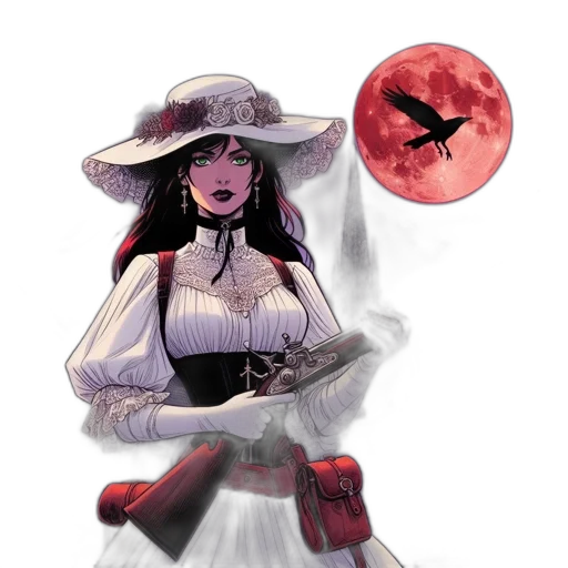 staff, hat, weapon, dress, concept art, comic book art, fantasy art, watercolor transparent PNG cut-out