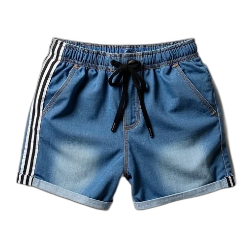 jacket, blue, monochrome, pair, denim, shorts, white, stripe transparent PNG cut-out