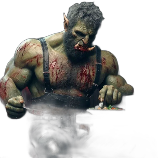 3d render, concept art, photorealistic, comic book art, green-skinned, creature, pointed, ears transparent PNG cut-out