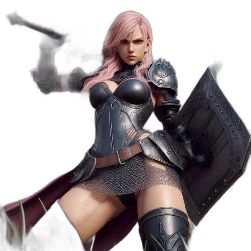 sword, weapon, staff, concept art, fantasy art, 3d render, comic book art, woman transparent PNG cut-out