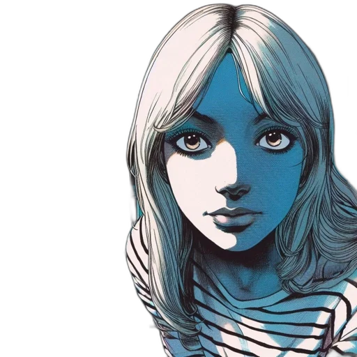 face, mask, comic book art, anime, concept art, fantasy art, blue, monochrome transparent PNG cut-out