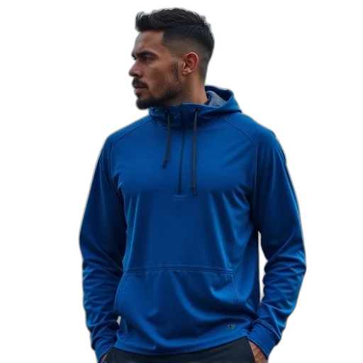 jacket, face, 3d render, blue transparent PNG cut-out