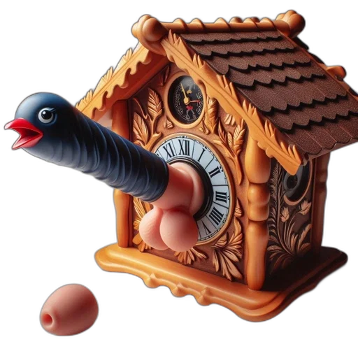 furniture, building, 3d render, concept art, photorealistic, unconventional, cuckoo, clock transparent PNG cut-out