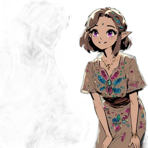 dress, flower, crown, jewelry, concept art, anime, fantasy art, watercolor transparent PNG cut-out