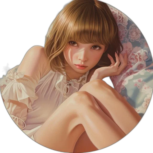 jewelry, face, umbrella, dress, photorealistic, oil painting, fantasy art, anime transparent PNG cut-out