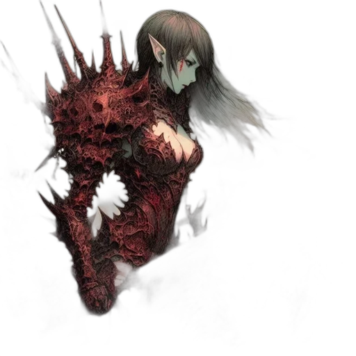 creature, dragon, weapon, mask, concept art, fantasy art, comic book art, pixel art transparent PNG cut-out