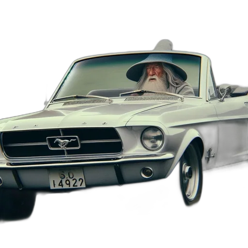 car, 3d render, photorealistic, concept art, cartoon, vintage, ford, mustang transparent PNG cut-out