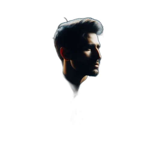 face, jacket, hair, robot, photorealistic, 3d render, pixel art, concept art transparent PNG cut-out