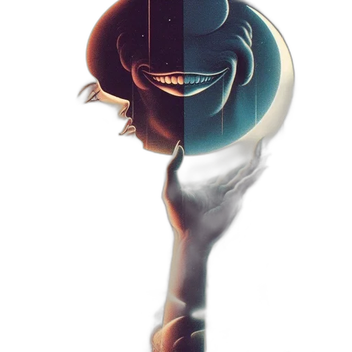 robot, mask, face, creature, 3d render, concept art, anime, vaporwave transparent PNG cut-out
