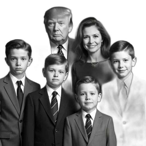 crown, photorealistic, black, white, photograph, family, five, consisting transparent PNG cut-out