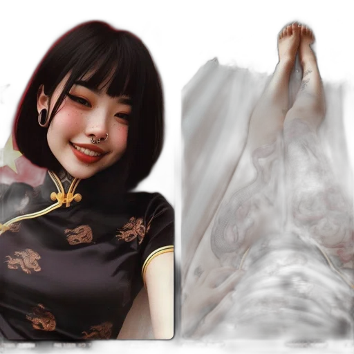 dress, face, photorealistic, oil painting, concept art, fantasy art, monochrome, dark transparent PNG cut-out