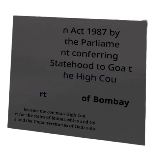 fog, act, 1987, parliame, conferring, statehood, goa, high transparent PNG cut-out