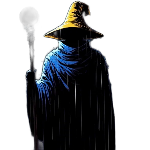staff, mask, sword, umbrella, comic book art, concept art, fantasy art, pixel art transparent PNG cut-out