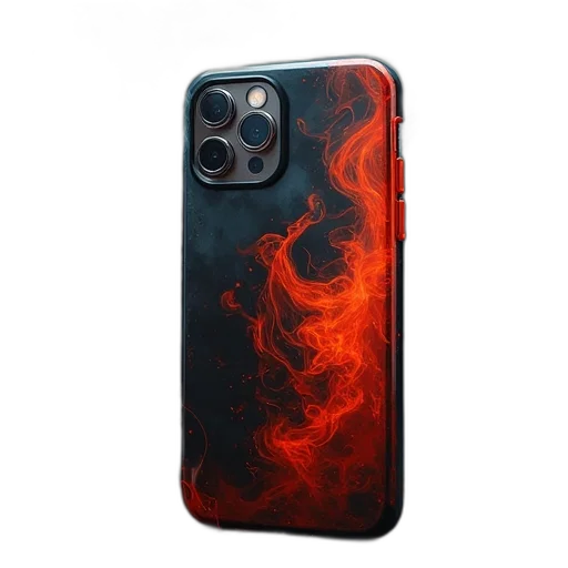 dragon, 3d render, cyberpunk, photorealistic, fire, smoke, iphone, cases transparent PNG cut-out