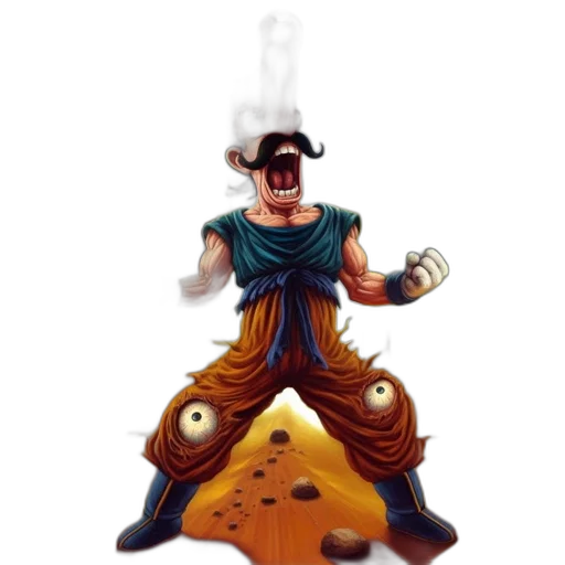 mask, staff, creature, food, concept art, 3d render, fantasy art, cartoon transparent PNG cut-out