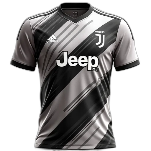 3d render, monochrome, juventus, away transparent PNG cut-out