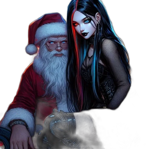 comic book art, concept art, fantasy art, cyberpunk, neon lights, snow, dark, urban transparent PNG cut-out