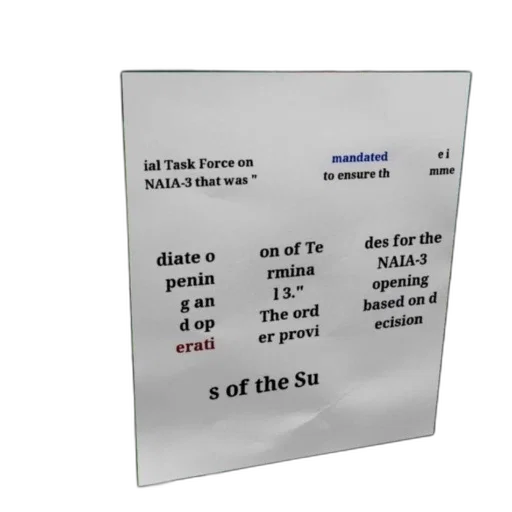 3d render, document, mandates, immediate, opening, operation, terminal, naia-3 transparent PNG cut-out