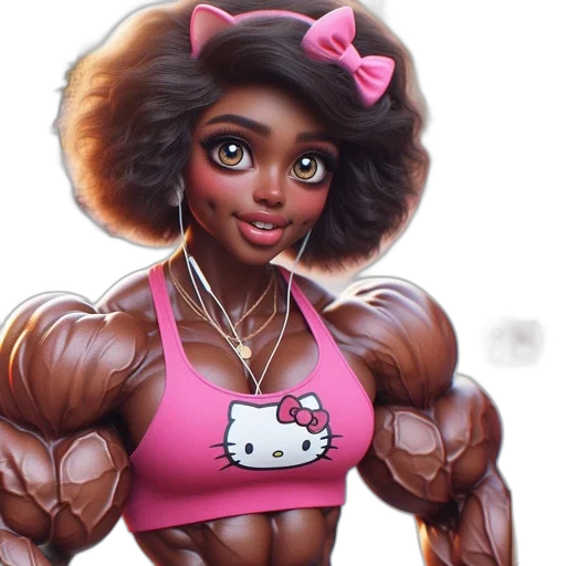 concept art, cartoon, photorealistic, anime, strong, muscular, digitally, rendered transparent PNG cut-out
