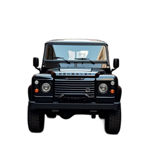 car, photorealistic, 3d render, concept art, black, land, rover, defender transparent PNG cut-out