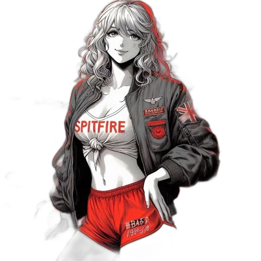jacket, staff, anime, fantasy art, comic book art, concept art, fire, red transparent PNG cut-out