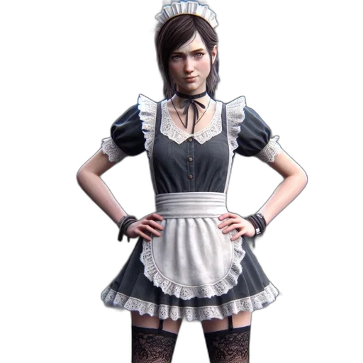 dress, concept art, photorealistic, 3d render, fantasy art, monochrome, dark, server transparent PNG cut-out