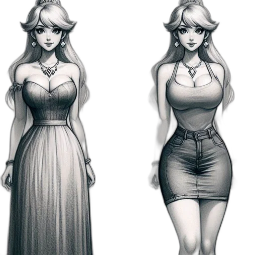 dress, concept art, fantasy art, 3d render, comic book art, monochrome, dark, earth tones transparent PNG cut-out