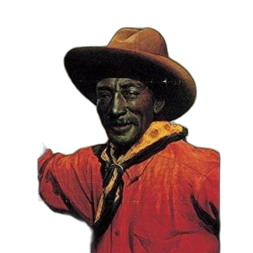 hat, jacket, staff, face, photorealistic, concept art, red, vintage transparent PNG cut-out