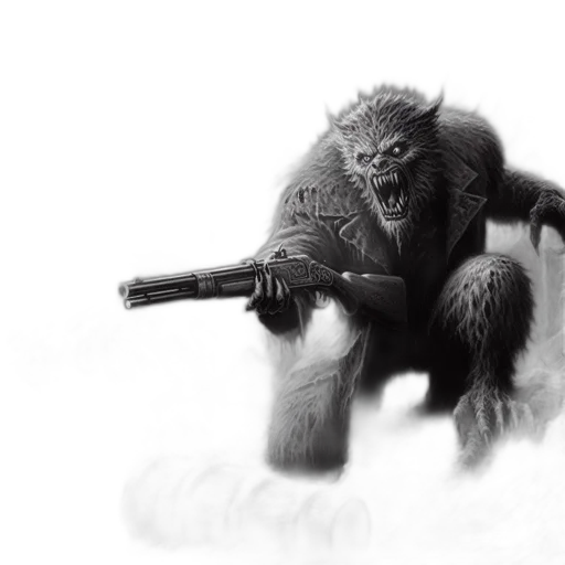 weapon, animal, creature, concept art, pencil sketch, photorealistic, fantasy art, dark transparent PNG cut-out