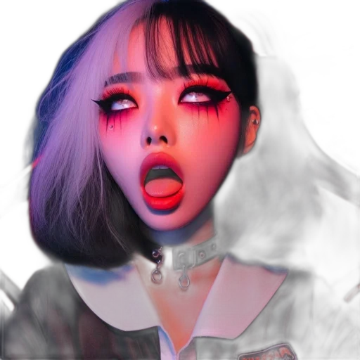 face, mask, creature, robot, photorealistic, cyberpunk, vaporwave, fantasy art transparent PNG cut-out