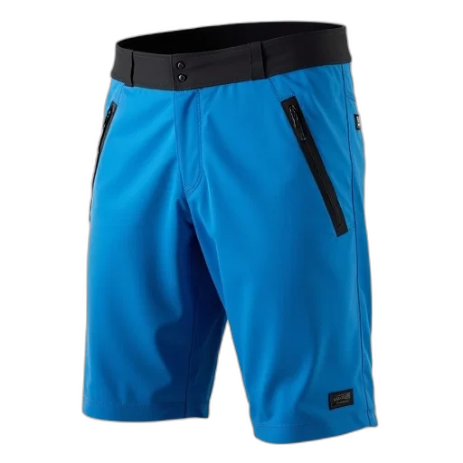 neon, blue, pair, athletic, shorts, black, waistband, small transparent PNG cut-out